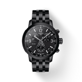 Buy Shop Tissot PRC 200 Chronograph Black Dial Black Steel Strap Watch For Men - T114.417.33.057.00 USA Online