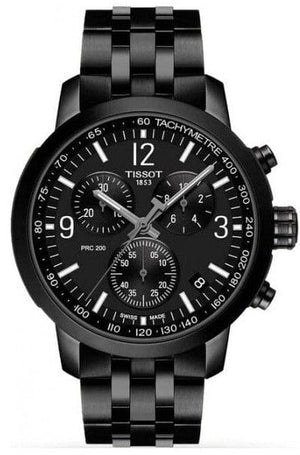 Buy Shop Tissot PRC 200 Chronograph Black Dial Black Steel Strap Watch For Men - T114.417.33.057.00 USA Online
