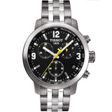 Buy Shop Tissot PRC 200 Chronograph Black Dial Silver Steel Strap Watch For Men - T055.417.11.057.00 USA Online