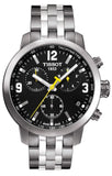Buy Shop Tissot PRC 200 Chronograph Black Dial Silver Steel Strap Watch For Men - T055.417.11.057.00 USA Online