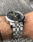 Buy Shop Tissot PRC 200 Chronograph Black Dial Silver Steel Strap Watch For Men - T114.417.11.057.00 USA Online