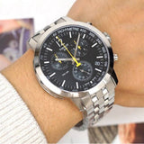 Buy Shop Tissot PRC 200 Chronograph Black Dial Silver Steel Strap Watch For Men - T114.417.11.057.00 USA Online