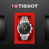 Buy Shop Tissot PRC 200 Chronograph Black Dial Silver Steel Strap Watch For Men - T114.417.11.057.00 USA Online