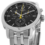 Buy Shop Tissot PRC 200 Chronograph Black Dial Silver Steel Strap Watch For Men - T114.417.11.057.00 USA Online