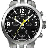 Buy Shop Tissot PRC 200 Chronograph Black Dial Silver Steel Strap Watch For Men - T114.417.11.057.00 USA Online