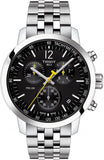 Buy Shop Tissot PRC 200 Chronograph Black Dial Silver Steel Strap Watch For Men - T114.417.11.057.00 USA Online