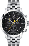Buy Shop Tissot PRC 200 Chronograph Black Dial Silver Steel Strap Watch For Men - T114.417.11.057.00 USA Online