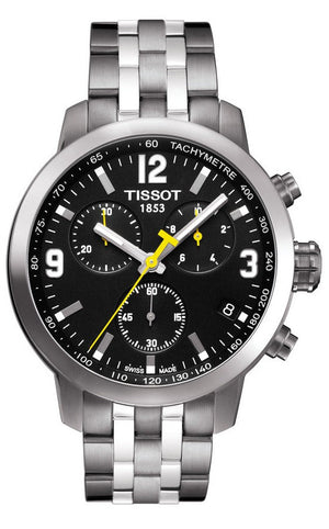 Buy Shop Tissot PRC 200 Chronograph Black Dial Stainless Steel Watch For Men - T0554171105700 USA Online