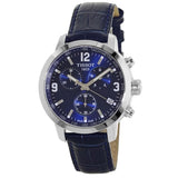 Buy Shop Tissot PRC 200 Chronograph Blue Dial Blue Leather Strap Watch For Men - T055.417.16.047.00 USA Online