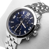 Buy Shop Tissot PRC 200 Chronograph Blue Dial Silver Steel Strap Watch For Men - T055.417.11.047.00 USA Online