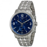 Buy Shop Tissot PRC 200 Chronograph Blue Dial Silver Steel Strap Watch For Men - T055.417.11.047.00 USA Online