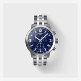 Buy Shop Tissot PRC 200 Chronograph Blue Dial Silver Steel Strap Watch For Men - T055.417.11.047.00 USA Online