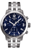 Buy Shop Tissot PRC 200 Chronograph Blue Dial Silver Steel Strap Watch For Men - T055.417.11.047.00 USA Online