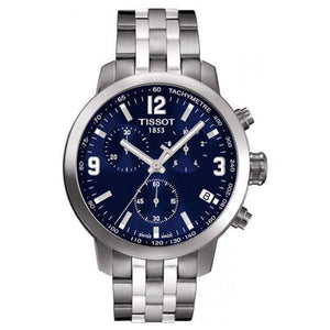 Buy Shop Tissot PRC 200 Chronograph Blue Dial Silver Steel Strap Watch For Men - T055.417.11.047.00 USA Online