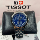Buy Shop Tissot PRC 200 Chronograph Quartz Blue Dial Silver Steel Strap Watch For Men - T114.417.11.047.00 USA Online