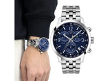 Buy Shop Tissot PRC 200 Chronograph Quartz Blue Dial Silver Steel Strap Watch For Men - T114.417.11.047.00 USA Online
