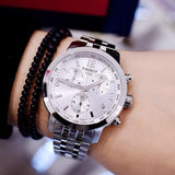 Buy Shop Tissot PRC 200 Chronograph Quartz Silver Dial Silver Steel Strap Watch For Men - T055.417.11.037.00 USA Online