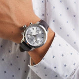 Buy Shop Tissot PRC 200 Chronograph Silver Dial Brown Leather Strap Watch For Men - T055.417.16.037.00 USA Online