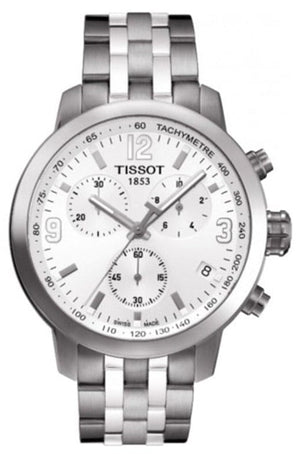 Buy Shop Tissot PRC 200 Chronograph White Dial Silver Steel Strap Watch For Men - T055.417.11.017.00 USA Online