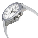 Buy Shop Tissot PRC 200 Chronograph White Dial White Leather Strap Watch For Men - T055.417.16.017.00 USA Online