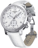 Buy Shop Tissot PRC 200 Chronograph White Dial White Leather Strap Watch For Men - T055.417.16.017.00 USA Online