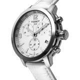 Buy Shop Tissot PRC 200 Chronograph White Dial White Leather Strap Watch For Men - T055.417.16.017.00 USA Online