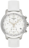 Buy Shop Tissot PRC 200 Chronograph White Dial White Leather Strap Watch For Men - T055.417.16.017.00 USA Online