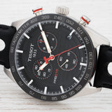 Buy Shop Tissot PRS 516 Chronograph Black Dial Black Leather Strap Watch For Men - T100.417.16.051.00 USA Online