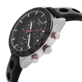 Buy Shop Tissot PRS 516 Chronograph Black Dial Black Leather Strap Watch For Men - T100.417.16.051.00 USA Online