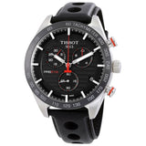Buy Shop Tissot PRS 516 Chronograph Black Dial Black Leather Strap Watch For Men - T100.417.16.051.00 USA Online