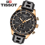 Buy Shop Tissot PRS 516 Chronograph Black Dial Black Leather Strap Watch For Men - T100.417.36.051.00 USA Online