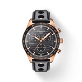 Buy Shop Tissot PRS 516 Chronograph Black Dial Black Leather Strap Watch For Men - T100.417.36.051.00 USA Online
