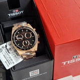 Buy Shop Tissot PRS 516 Chronograph Black Dial Rose Gold Steel Strap Watch for Men - T149.417.33.051.00 USA Online