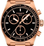 Buy Shop Tissot PRS 516 Chronograph Black Dial Rose Gold Steel Strap Watch for Men - T149.417.33.051.00 USA Online