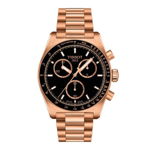 Buy Shop Tissot PRS 516 Chronograph Black Dial Rose Gold Steel Strap Watch for Men - T149.417.33.051.00 USA Online