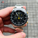 Buy Shop Tissot PRS 516 Chronograph Black Dial Silver Steel Strap Watch For Men - T100.417.11.051.00 USA Online