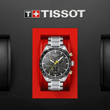 Buy Shop Tissot PRS 516 Chronograph Black Dial Silver Steel Strap Watch For Men - T100.417.11.051.00 USA Online