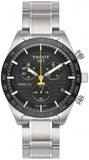 Buy Shop Tissot PRS 516 Chronograph Black Dial Silver Steel Strap Watch For Men - T100.417.11.051.00 USA Online