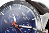Buy Shop Tissot PRS 516 Chronograph Blue Dial Brown Leather Strap Watch For Men - T100.417.16.041.00 USA Online