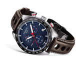 Buy Shop Tissot PRS 516 Chronograph Blue Dial Brown Leather Strap Watch For Men - T100.417.16.041.00 USA Online