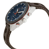 Buy Shop Tissot PRS 516 Chronograph Blue Dial Brown Leather Strap Watch For Men - T100.417.16.041.00 USA Online