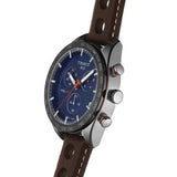 Buy Shop Tissot PRS 516 Chronograph Blue Dial Brown Leather Strap Watch For Men - T100.417.16.041.00 USA Online