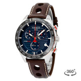 Buy Shop Tissot PRS 516 Chronograph Blue Dial Brown Leather Strap Watch For Men - T100.417.16.041.00 USA Online