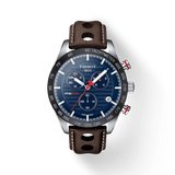 Buy Shop Tissot PRS 516 Chronograph Blue Dial Brown Leather Strap Watch For Men - T100.417.16.041.00 USA Online
