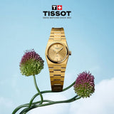 Buy Shop Tissot PRX 25mm Gold DIal Gold Steel Strap Watch for Women - T137.010.33.021.00 USA Online