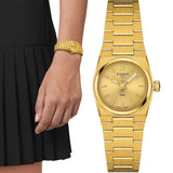 Buy Shop Tissot PRX 25mm Gold DIal Gold Steel Strap Watch for Women - T137.010.33.021.00 USA Online