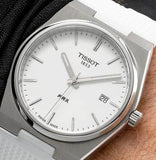 Buy Shop Tissot PRX 40 White Dial White Rubber Strap Watch For Men - T137.410.17.011.00 USA Online