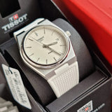 Buy Shop Tissot PRX 40 White Dial White Rubber Strap Watch For Men - T137.410.17.011.00 USA Online