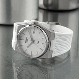 Buy Shop Tissot PRX 40 White Dial White Rubber Strap Watch For Men - T137.410.17.011.00 USA Online
