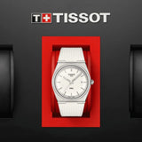 Buy Shop Tissot PRX 40 White Dial White Rubber Strap Watch For Men - T137.410.17.011.00 USA Online